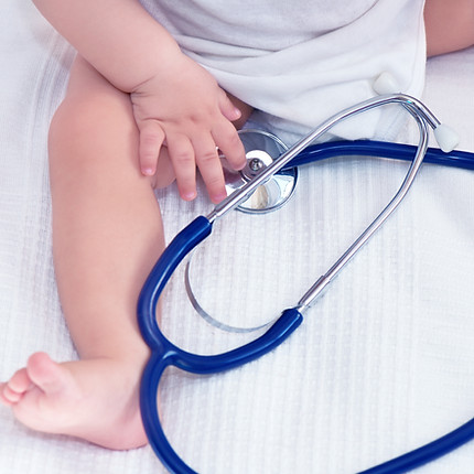 Baby with stethoscope