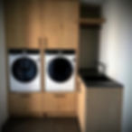 Massief Eiken Wasmachine kast in de bijkeuken