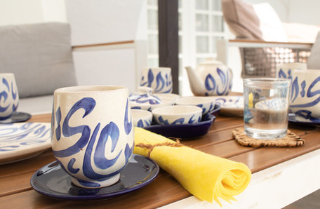 ARABICA, pottery breakfast service 25 pieces