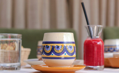 PAVOT, pottery breakfast service 25 pieces