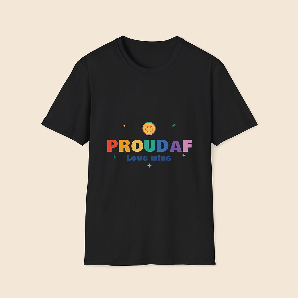 Thumbnail: 'Proud AF Love Wins' Unisex Soft-style T-Shirt