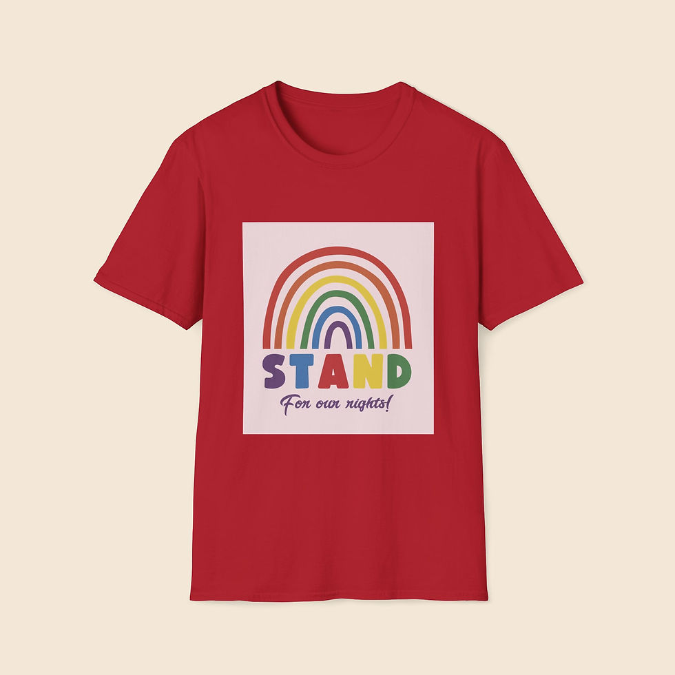 Thumbnail: 'Stand for Our Rights' Pride Unisex Soft-style T-Shirt