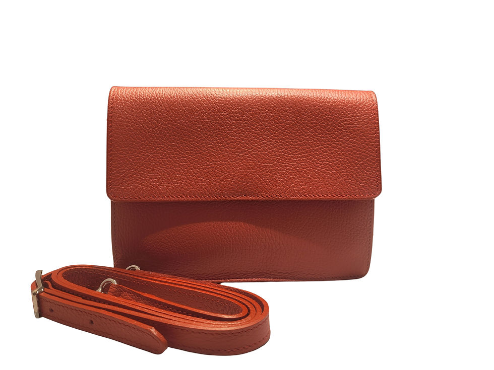 Tasche 14 Echtleder rostrot Vorderansicht