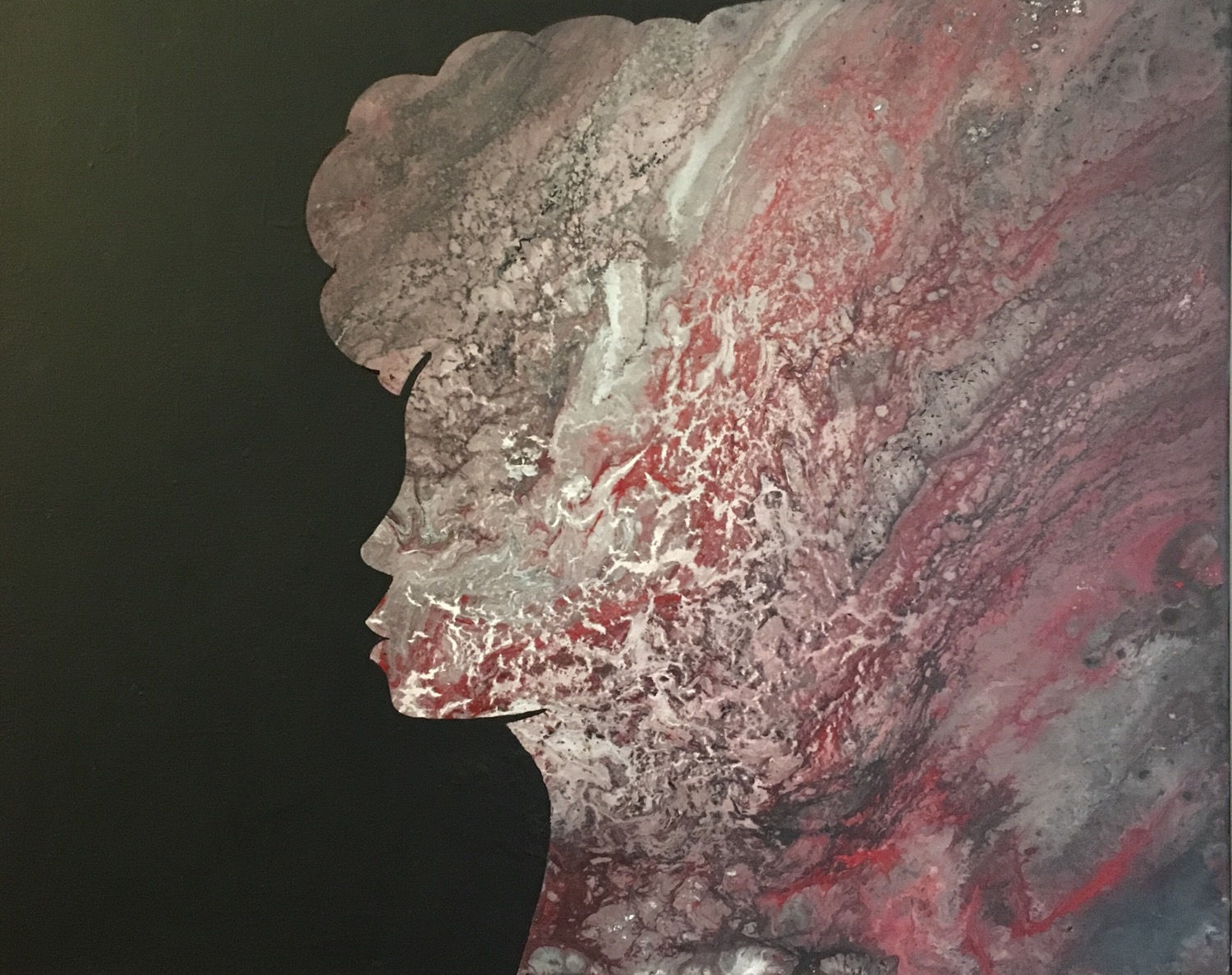 Acrylic paint pour - Woman