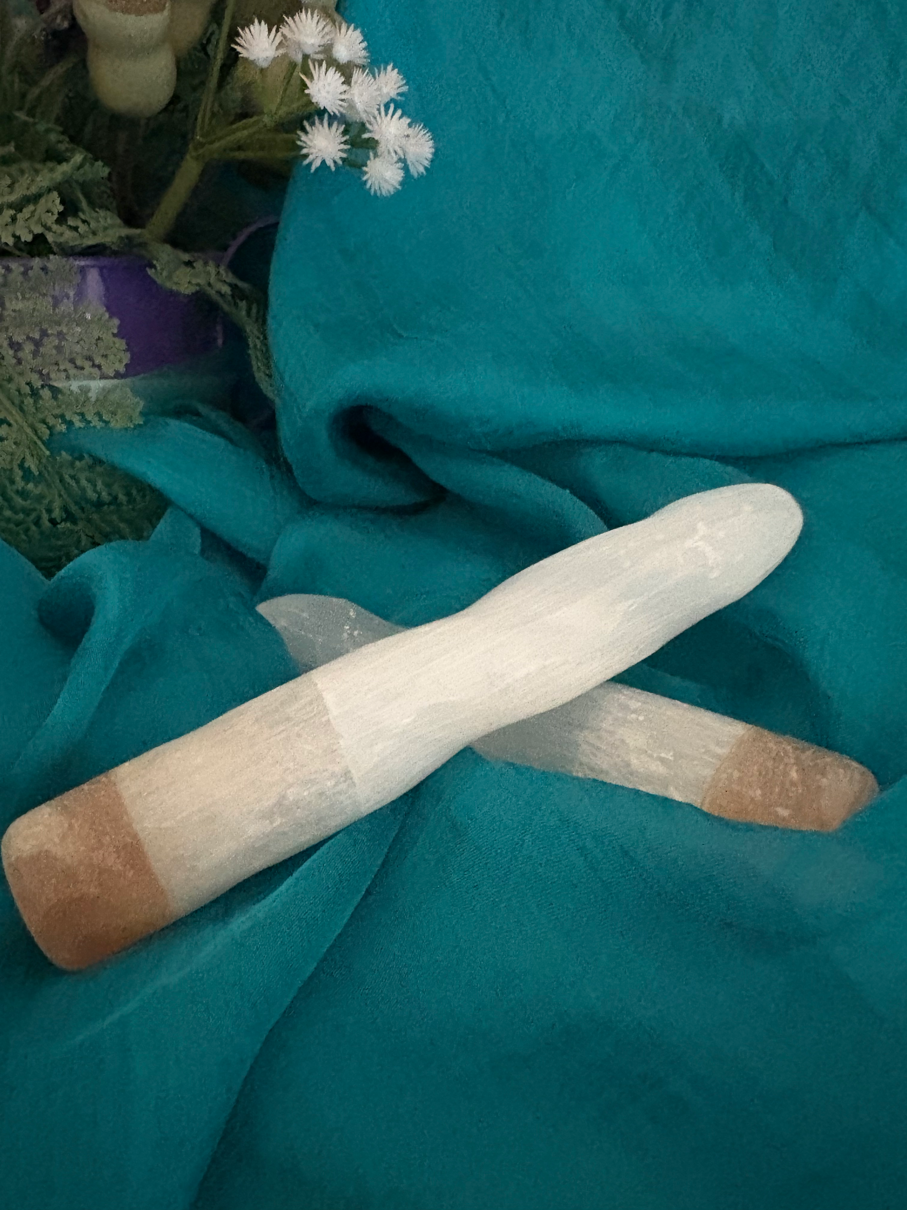 Twisted Selenite Wand for massage