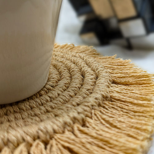 Thumbnail: Blooming Circles - Macrame Tea Coaster