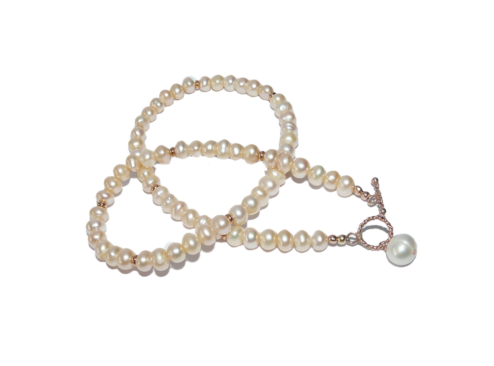 Pearl and Rose gold beaded chocker