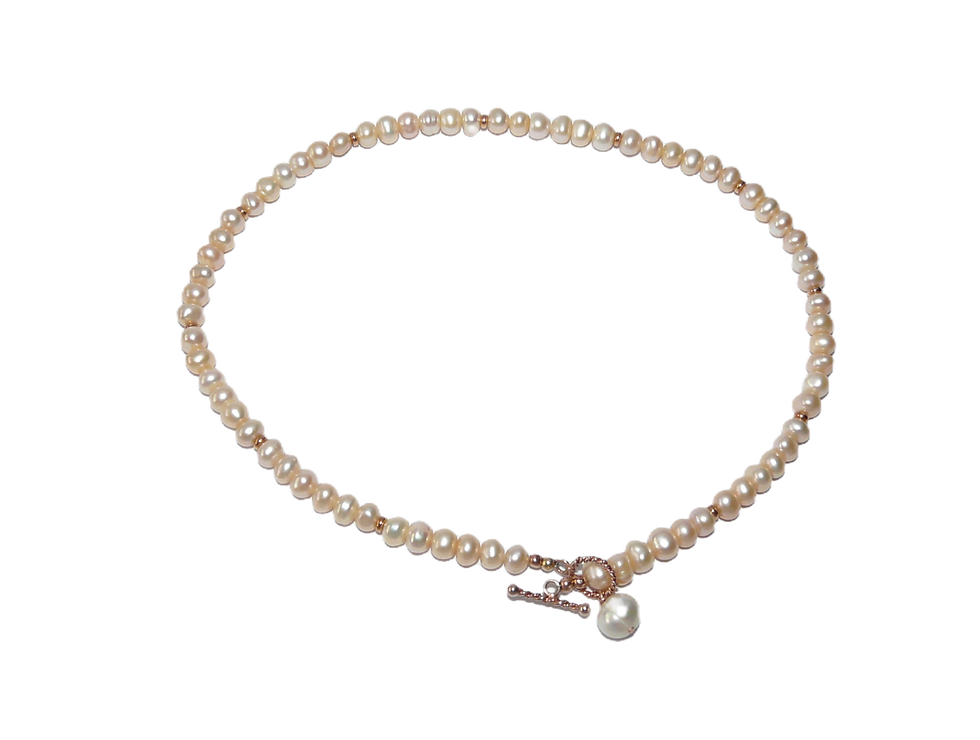 Pearl and Rose gold beaded chocker