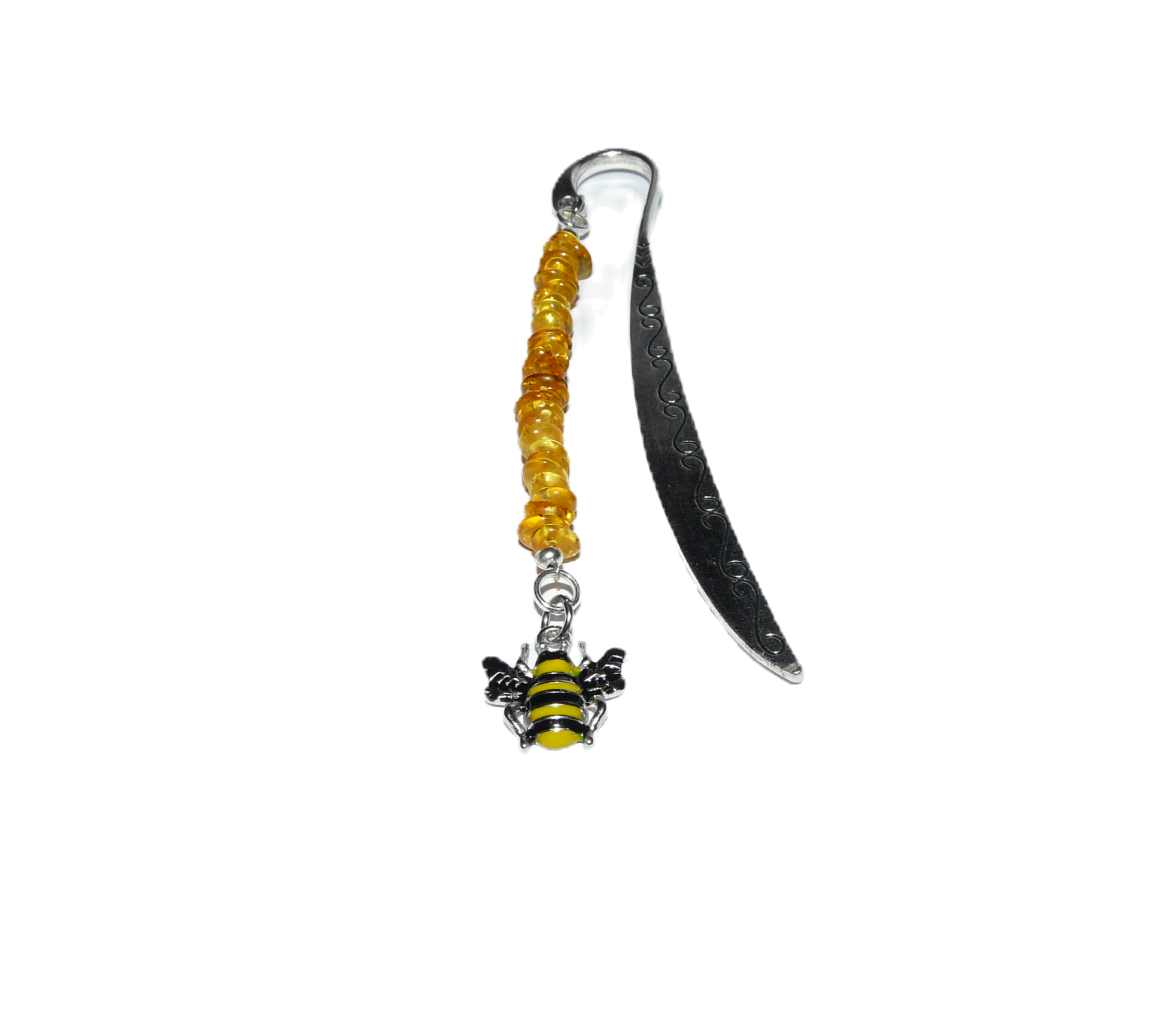 Handmade Baltic Amber Bee Bookmark for Creativity and Healing