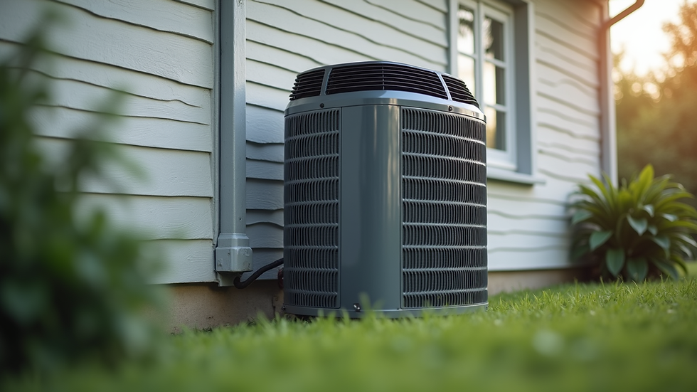 Eye-level view of a modern HVAC unit installed outside a residential home