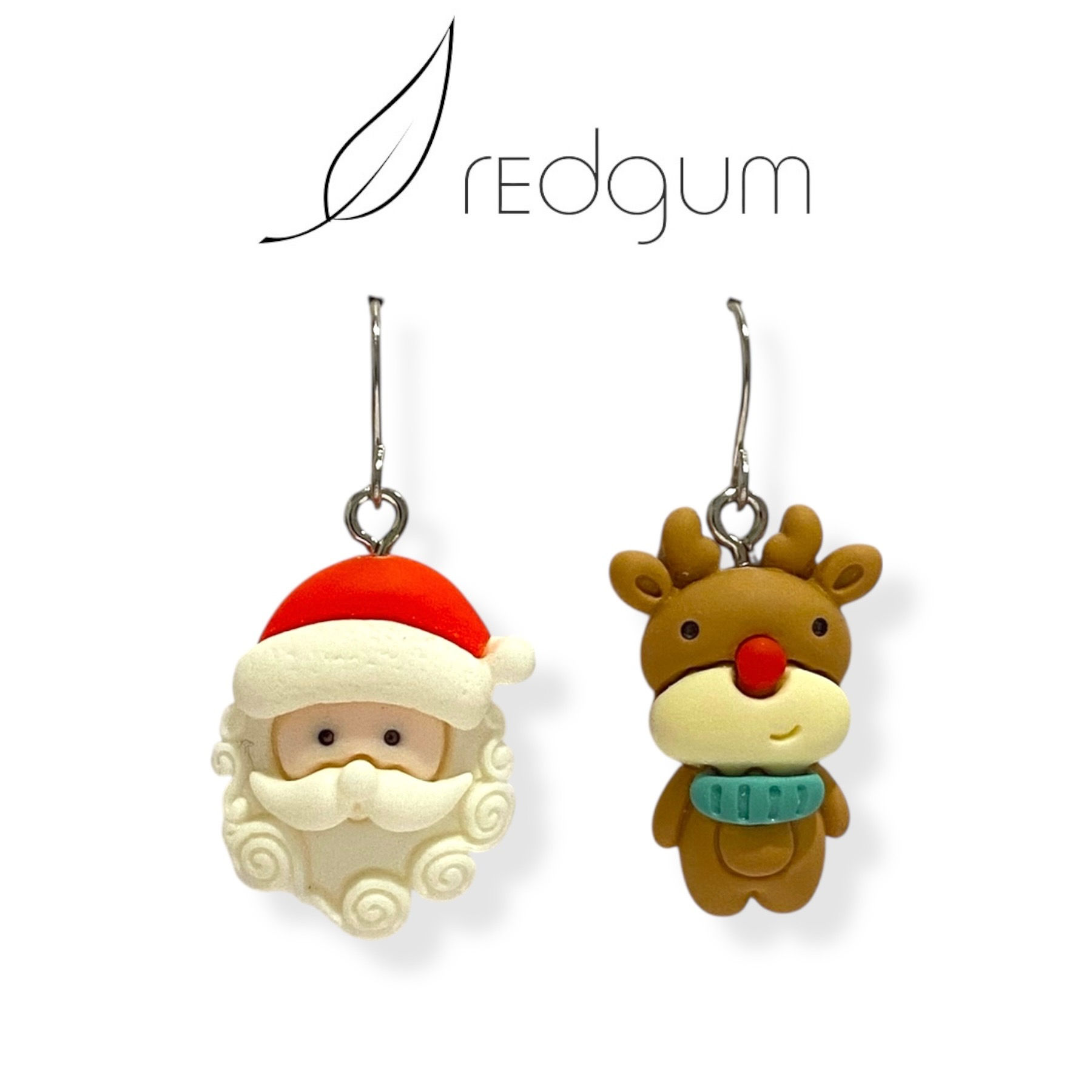 Santa & reindeer resin on stainless steel 
