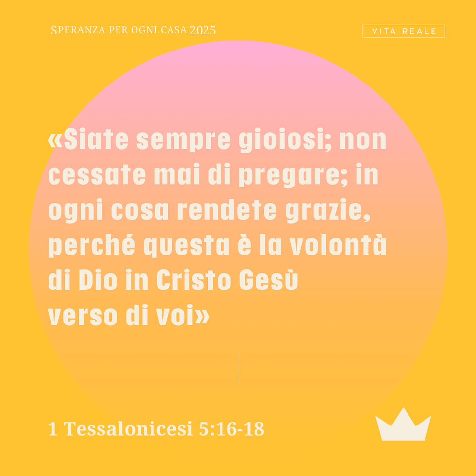 Immagine condivisibile con 1 Tessalonicesi 5:16-18