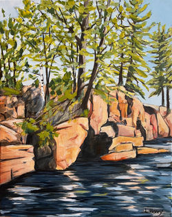 Jumping Rocks 16 x 20 _ framed