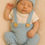 Thumbnail: Baby Boy Crochet Outfit – Blue Suspender Pants, Hat & Booties Set