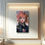 Thumbnail: A wooden wall mosaic representing  a woman with red hair in pixel format placed in an interior space.