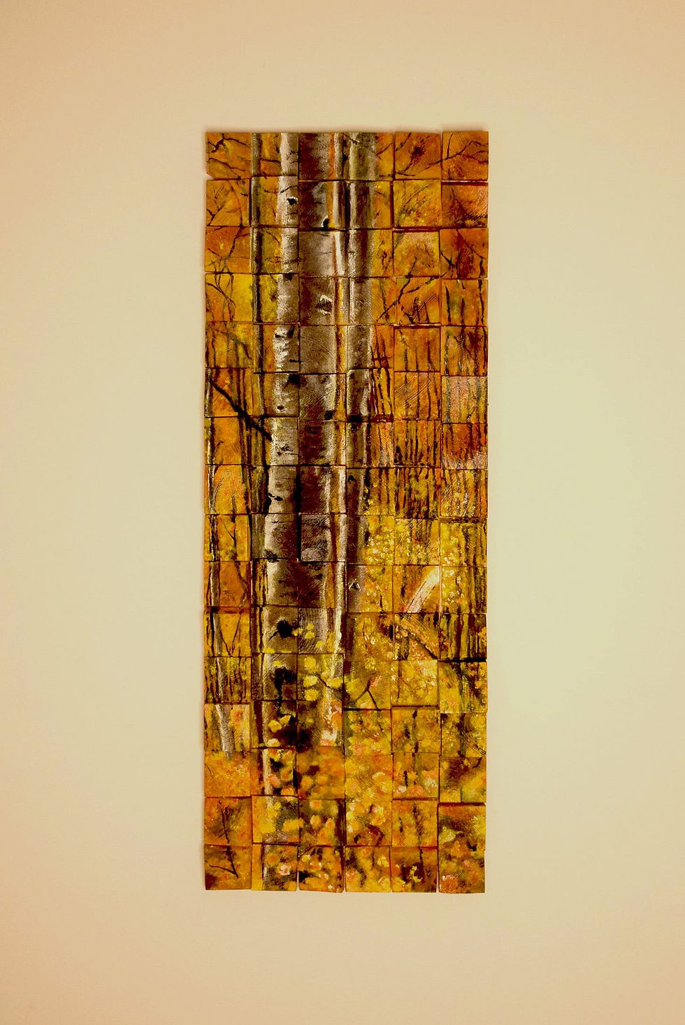 Thumbnail: A modern 3D wood sculpture, a unique  Wood Wall art presenting the forest, made by small wooden pieces from the Dreamodelers.