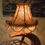 Thumbnail: Table lamp : The Light Moon. It is a  lighting sculpture  made by painted wood, cooper, fabric, and cooper wires with lights.