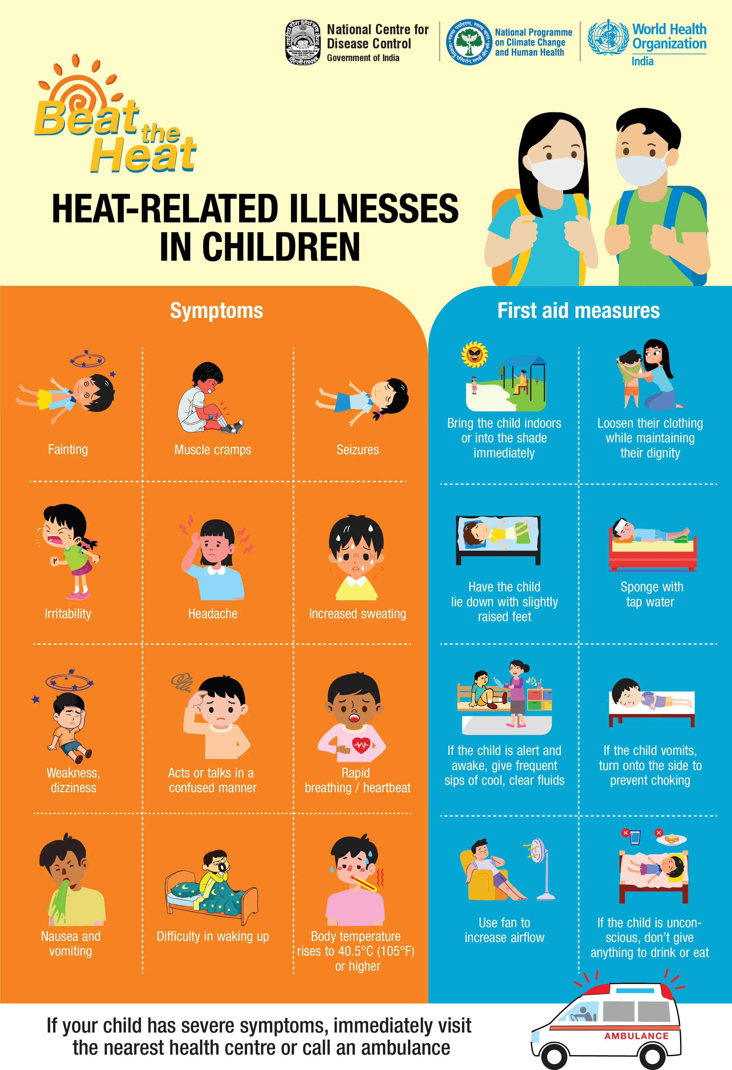 Poster on heat related illness in children