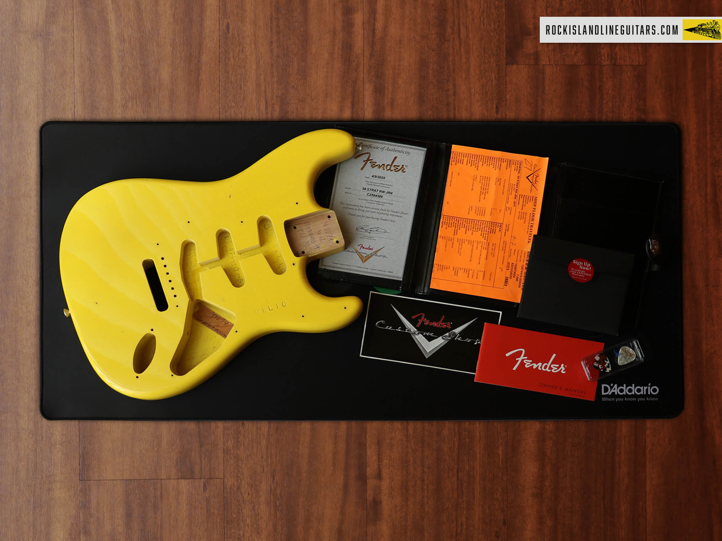 FCS ‘59 Strat Graffiti Yellow Relic Body - 2025