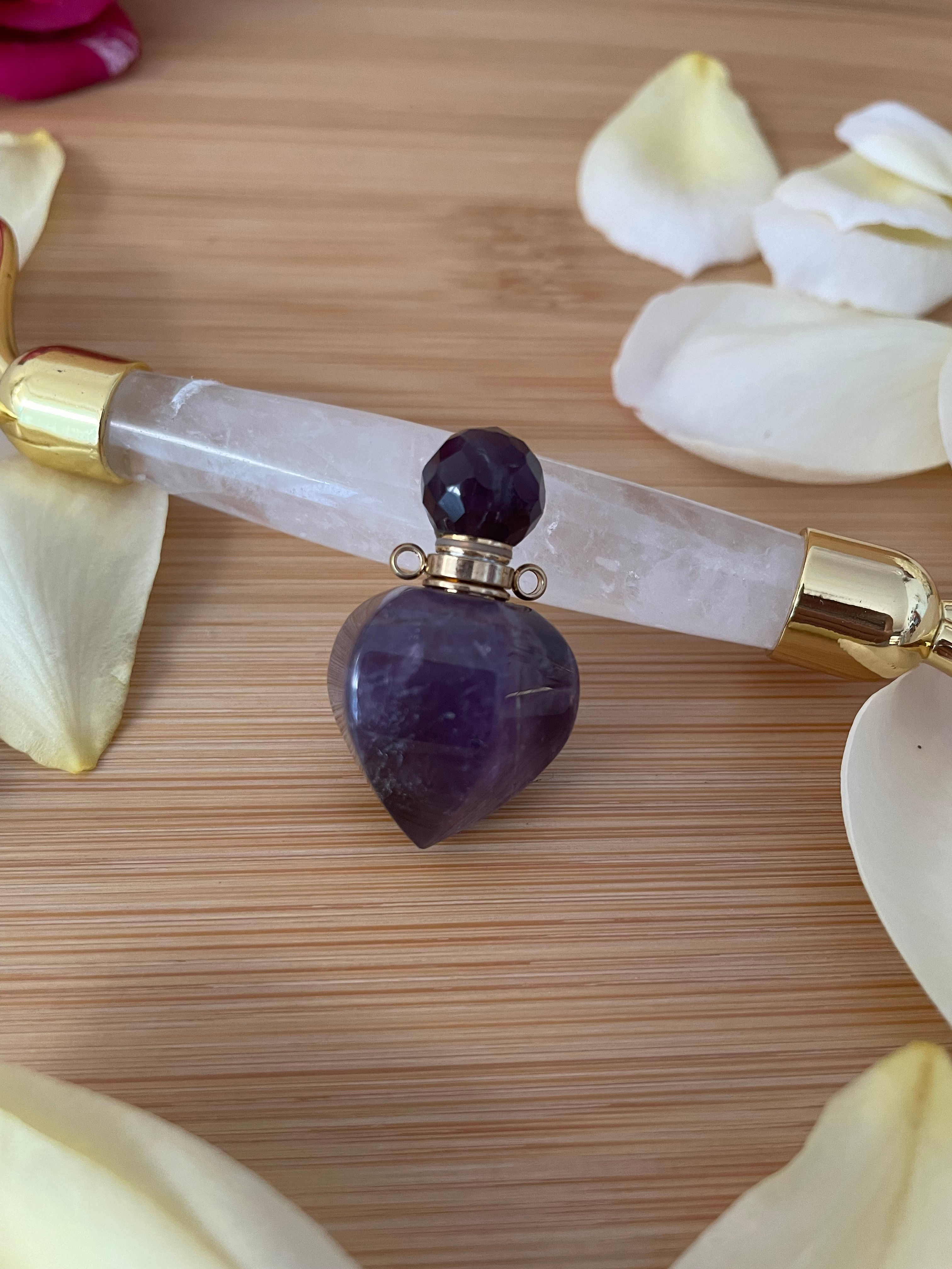 Fiole de Cristal Vénus en Améthyste DORE