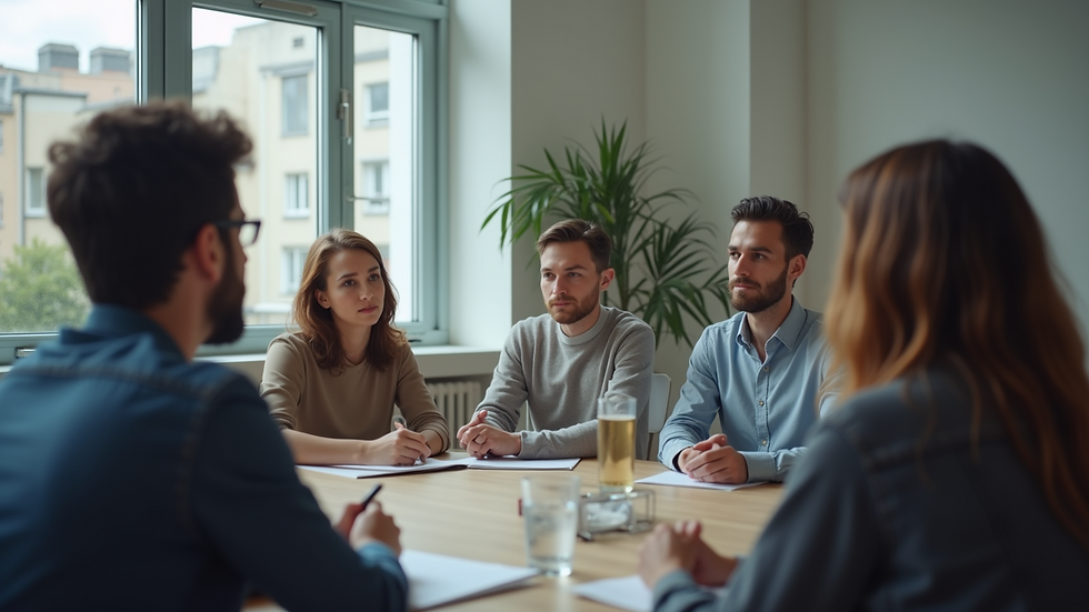 Close-up view of a modern training session with individuals engaged in learning