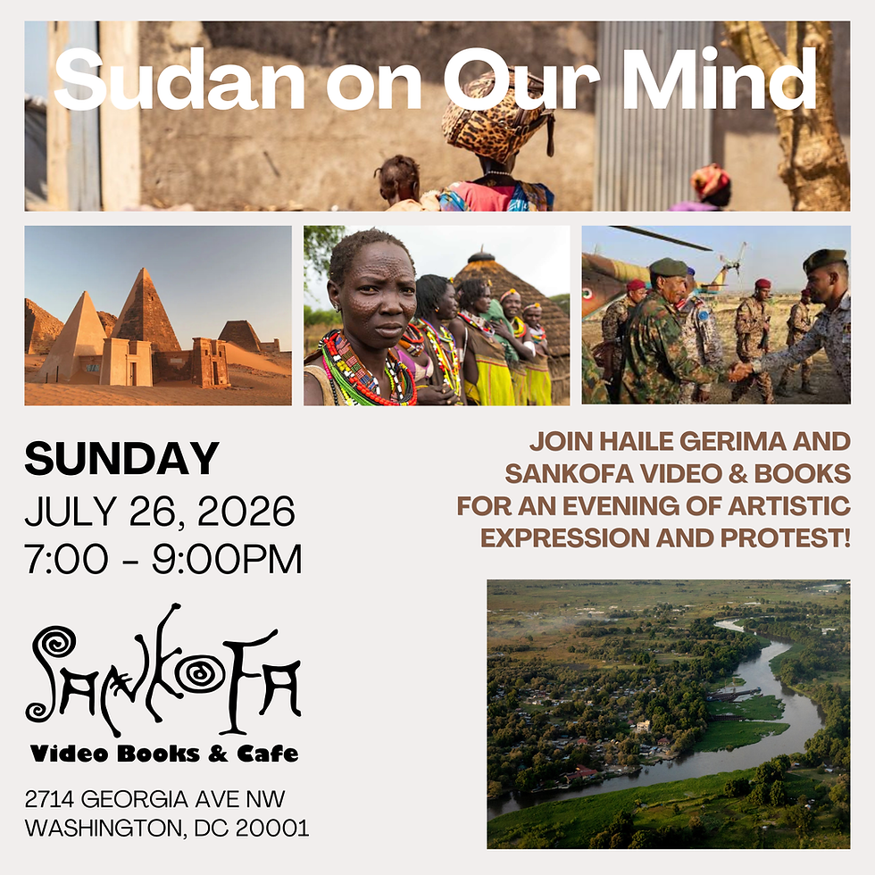 Sudan on Our Mind featuring a Special Performance by Amal Almoor and Hassan Mubarak!