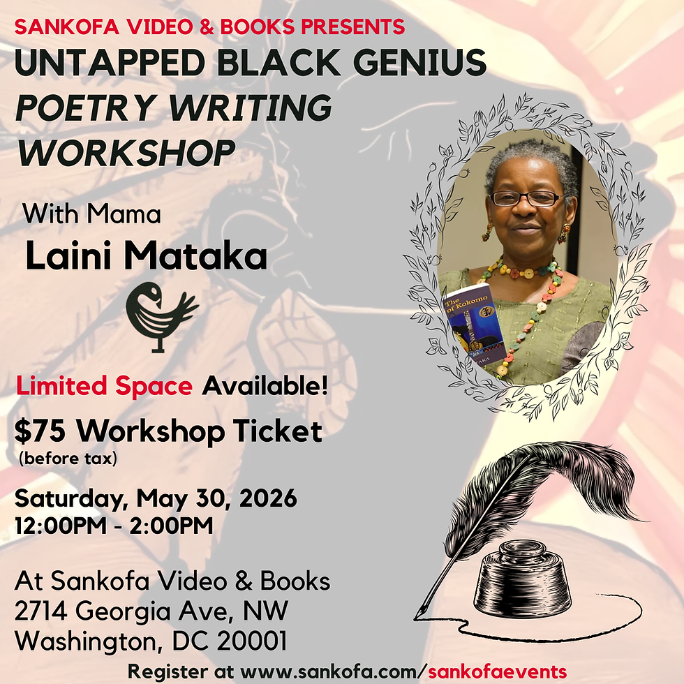 UNTAPPED BLACK GENIUS Poetry Writing Workshop with Laini Mataka