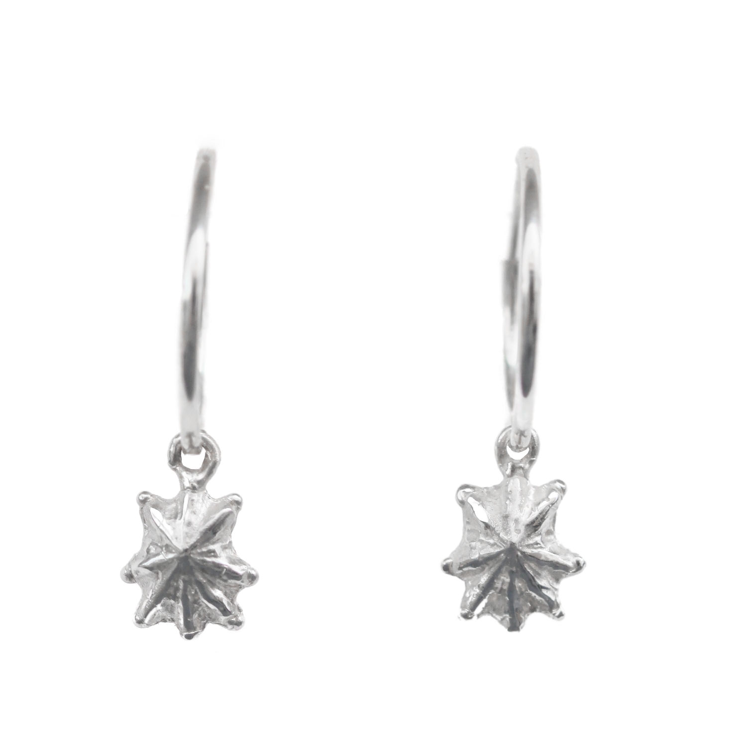 Silver Limpet Shell Hoop Earrings