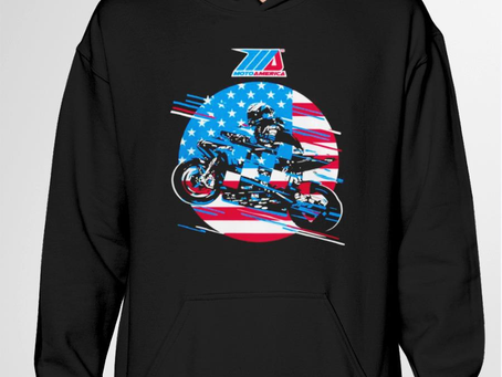 MotoAmerica Victory Wheelies USA flag shirt