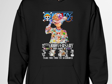 One Piece 27th anniversary 1997 2024 thank you for the memories signatures shirt
