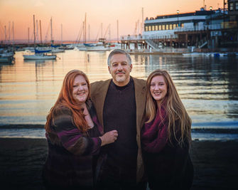 Sunset family portrait in Monterey