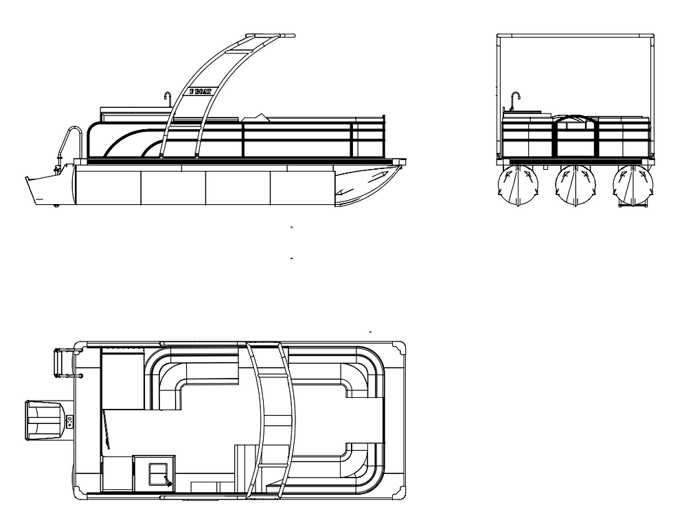 Miniatura: Lancha Pontoon F Boat 7500 Com Motor Mercury 150 Hp Pro Xs