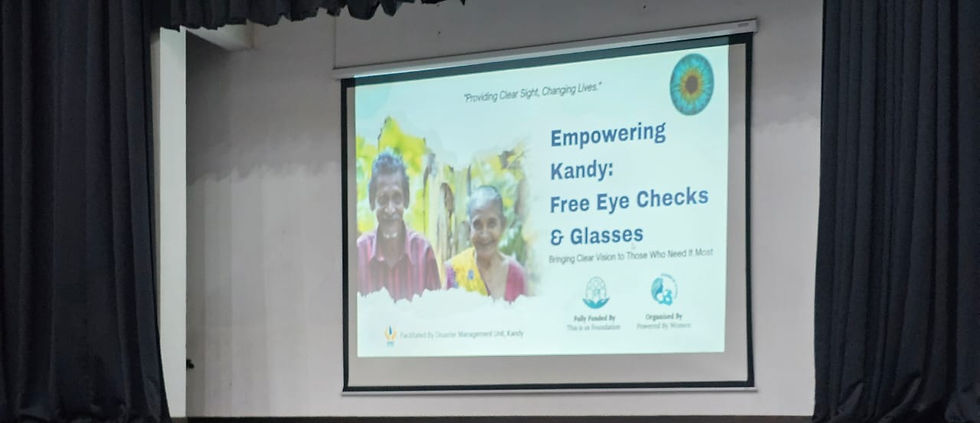 "A moment from our Kandy outreach — seeing smiles come into focus."