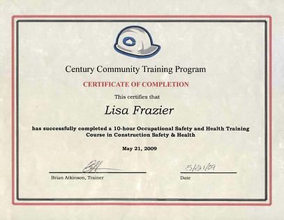 Safety and Health Certificate