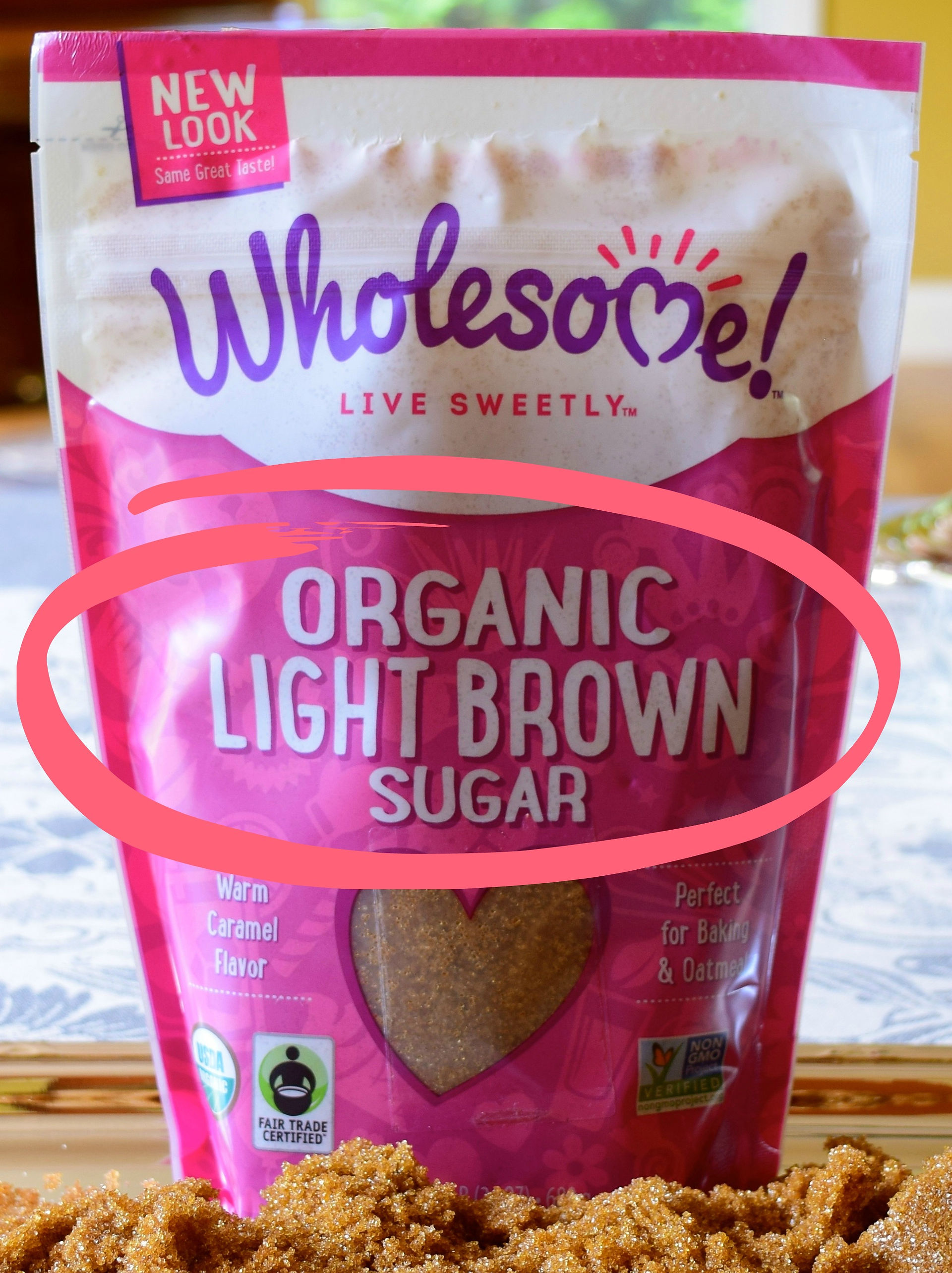 Organic brown sugars are produced by adding organic cane molasses to organic sugar. They are slightly coarser than regular brown sugars. Organic light brown sugar contains about 3 percent molasses and consequently has less molasses flavor & lighter brown color than the dark brown. It has around 95 percent sugars (sucrose and invert sugar).