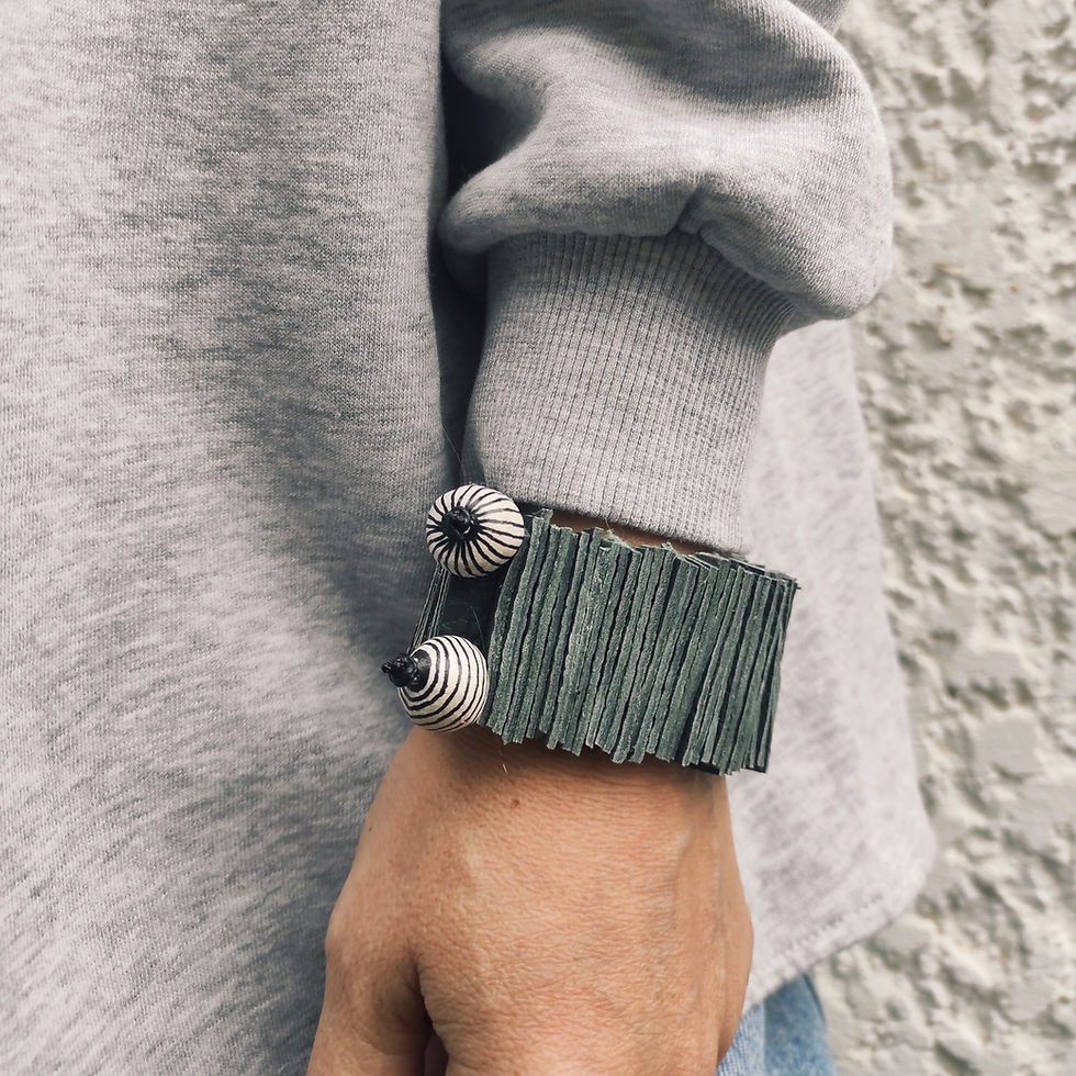 Thumbnail: Leather Bracelet  ( art jewelry)