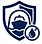 Icono de un barco dentro de un escudo protector contra el agua, que representa la estanqueidad total de los tejidos náuticos.