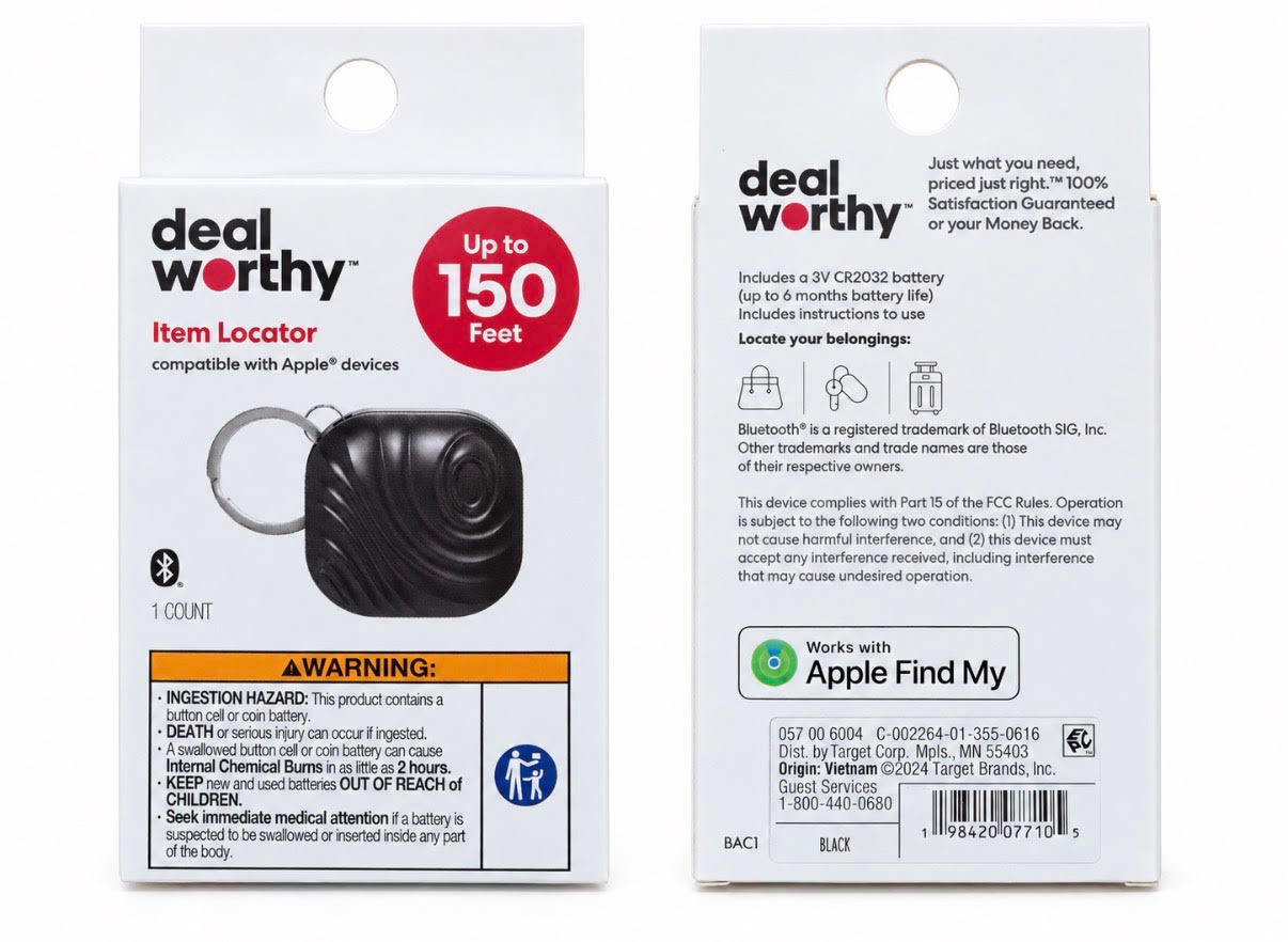 Dealworthy Bluetooth Key & Item Tracker for Apple Find My