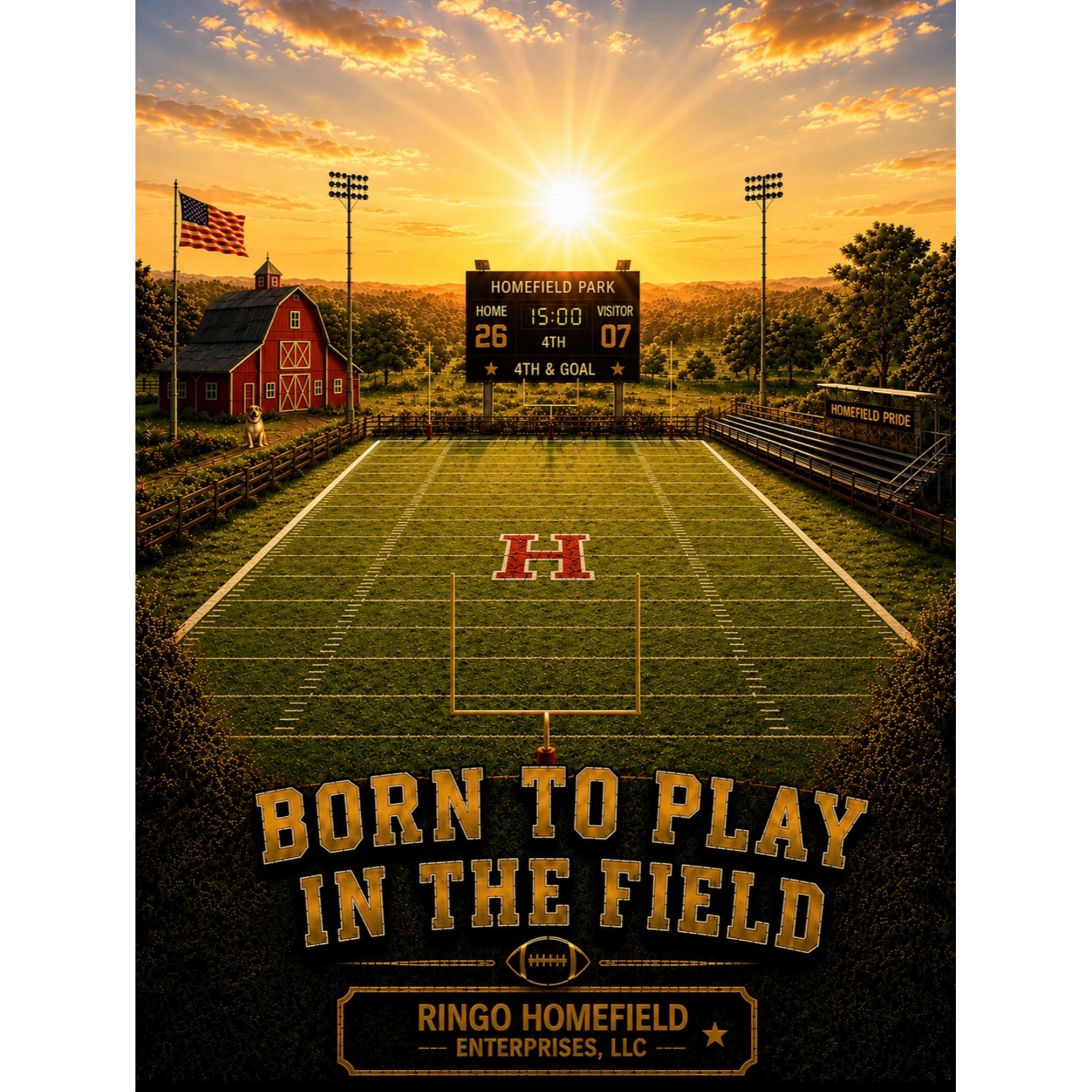 Born To Play in the Field Football T-shirt