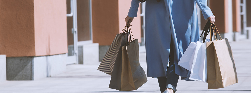 Girl with Shopping Bags