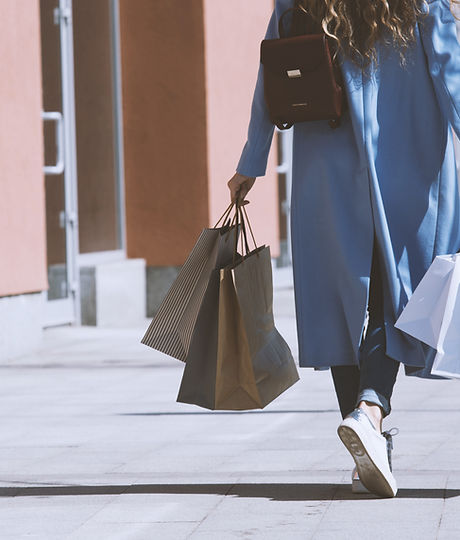 Girl with Shopping Bags