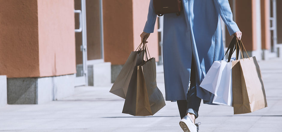 Girl with Shopping Bags