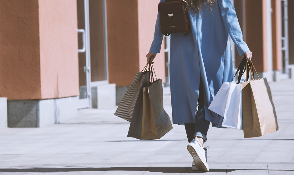 Girl with Shopping Bags