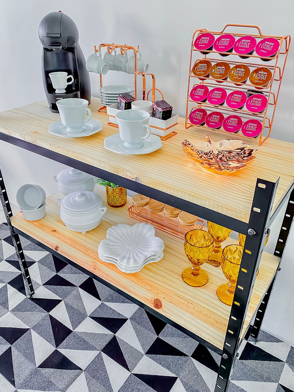 Cantinho do café - detalhes em rose gold