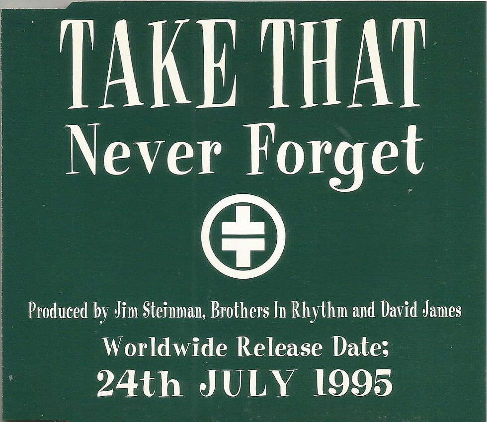 Take That - Never Forget 1995 BMG promotional CD single