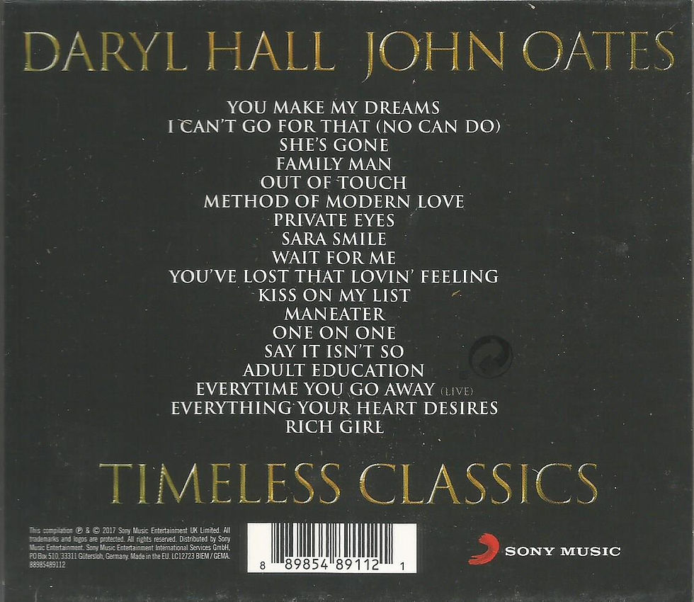 Thumbnail: Daryl Hall & John Oates - Timeless Classics 18 track CD album