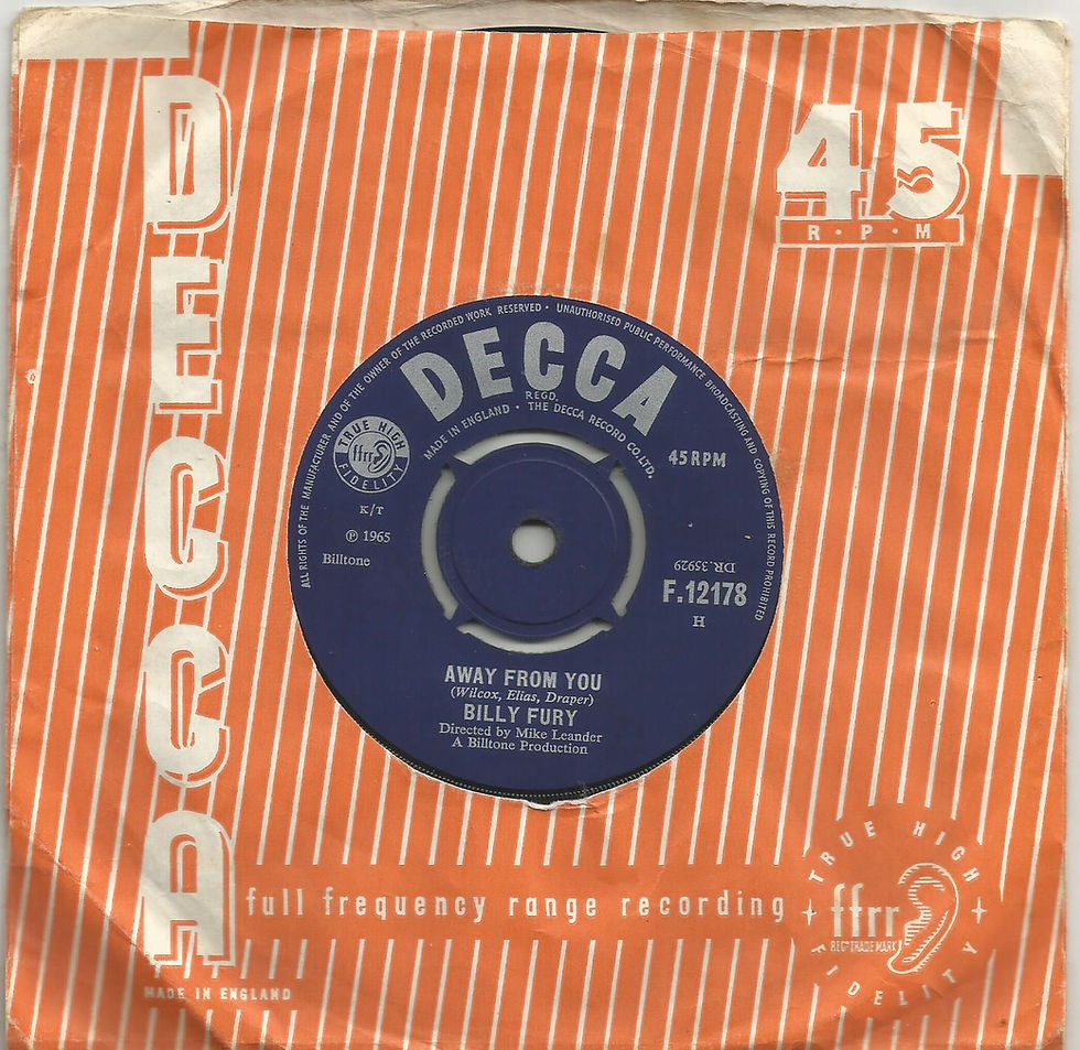 Thumbnail: Billy Fury - In Thoughts Of You 1965 Decca 7 inch vinyl single