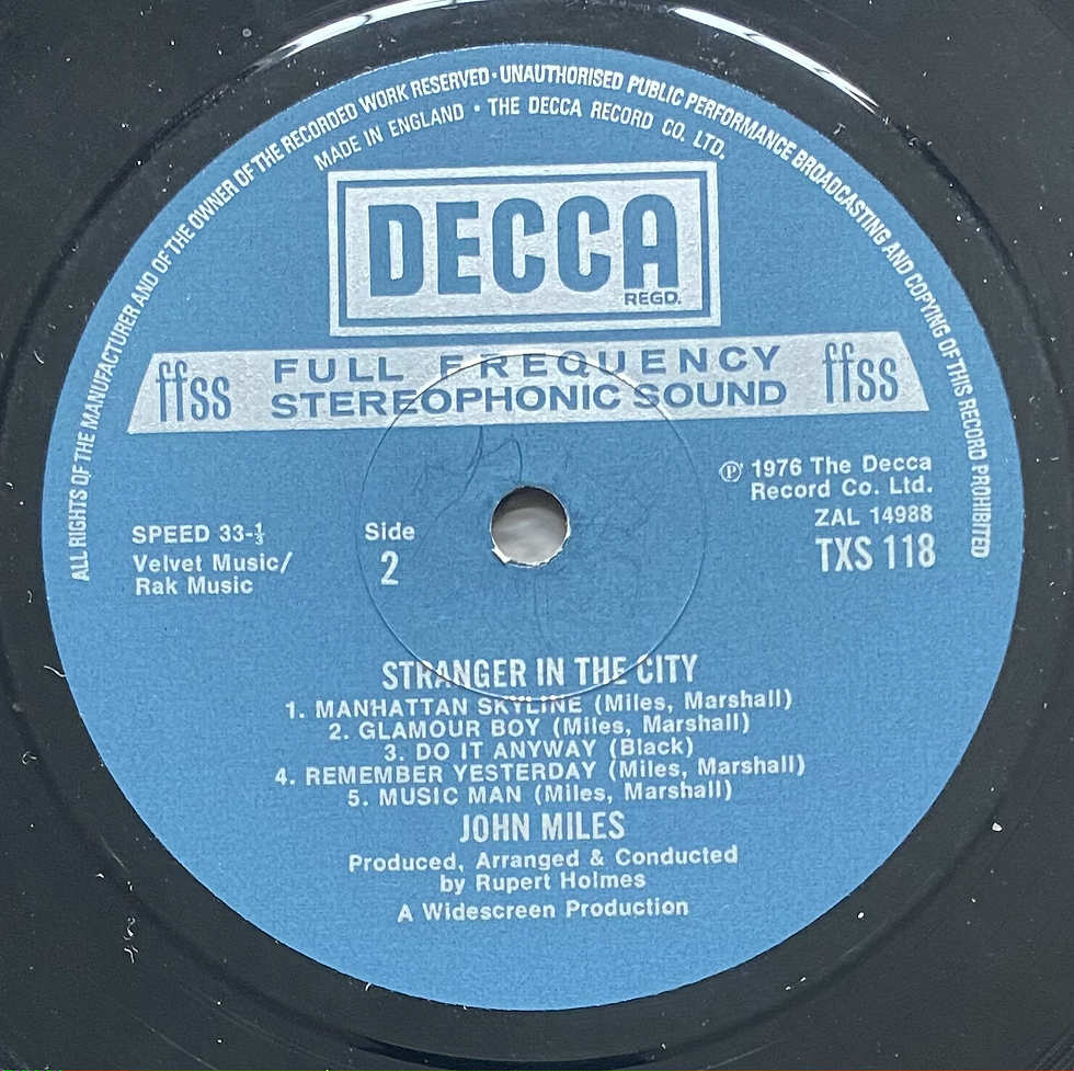 Thumbnail: John Miles - Stranger In The City 1976 Decca vinyl LP, gatefold sleeve