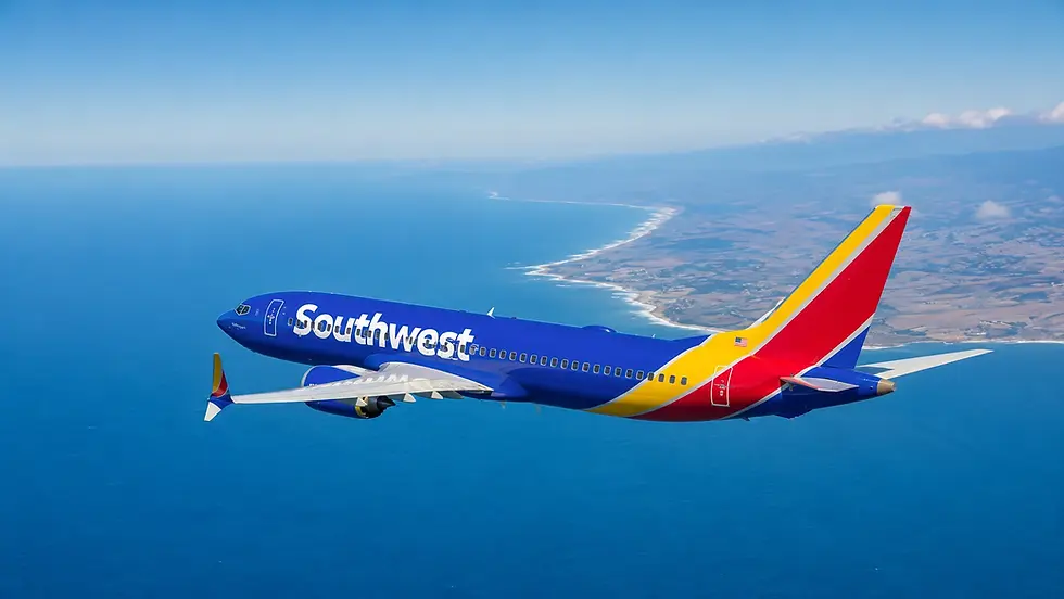 Southwest airplane flying