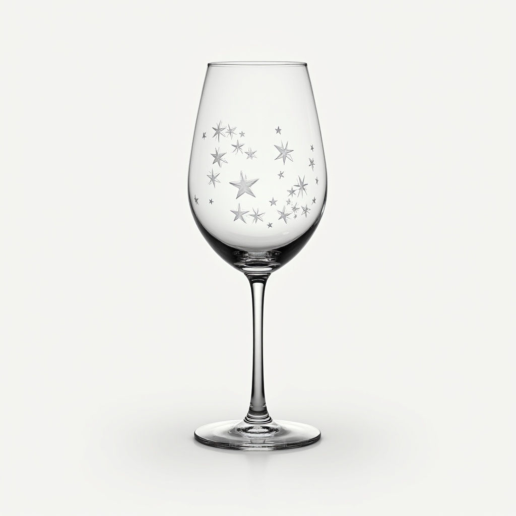 Engraved Star Wine Glass